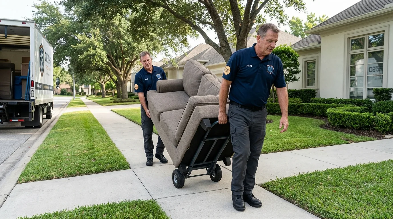 Local residential moving crew loading furniture in Phillipsburg, KS