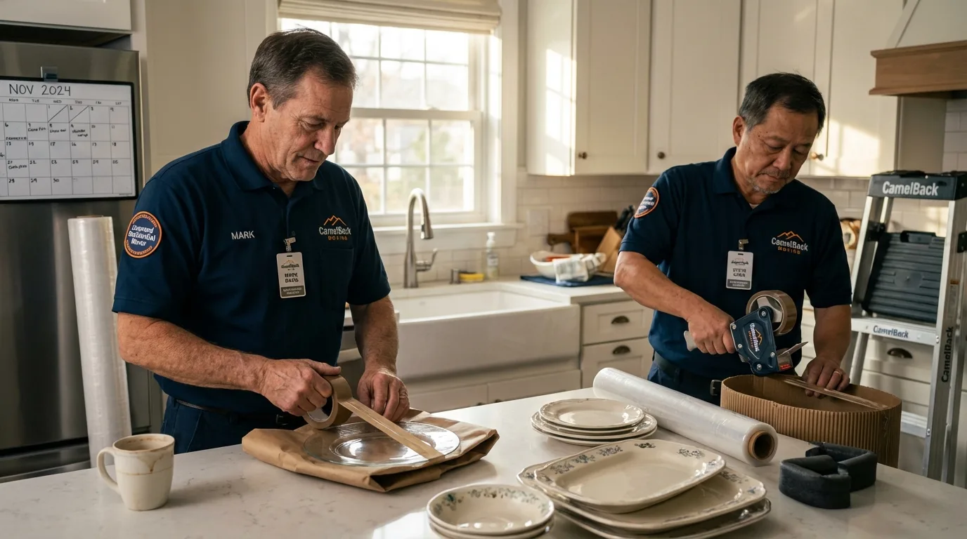 Professional crew packing kitchen dishware in Phillipsburg, KS
